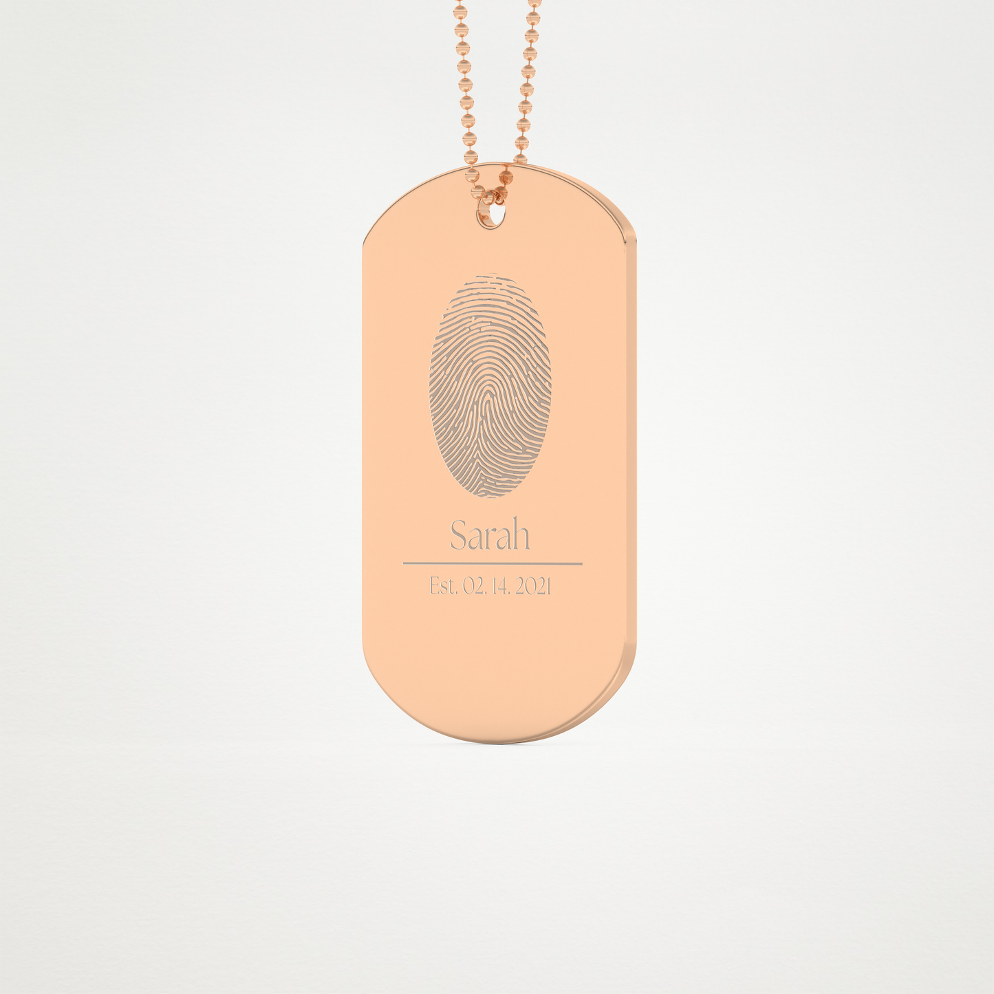 Custom Personalized Fingerprint Pendant Necklace – 14K/18K Gold & 925 Silver 12