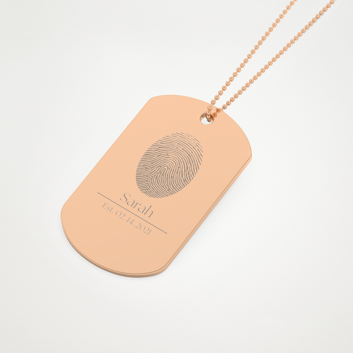 Custom Personalized Fingerprint Pendant Necklace – 14K/18K Gold & 925 Silver 15