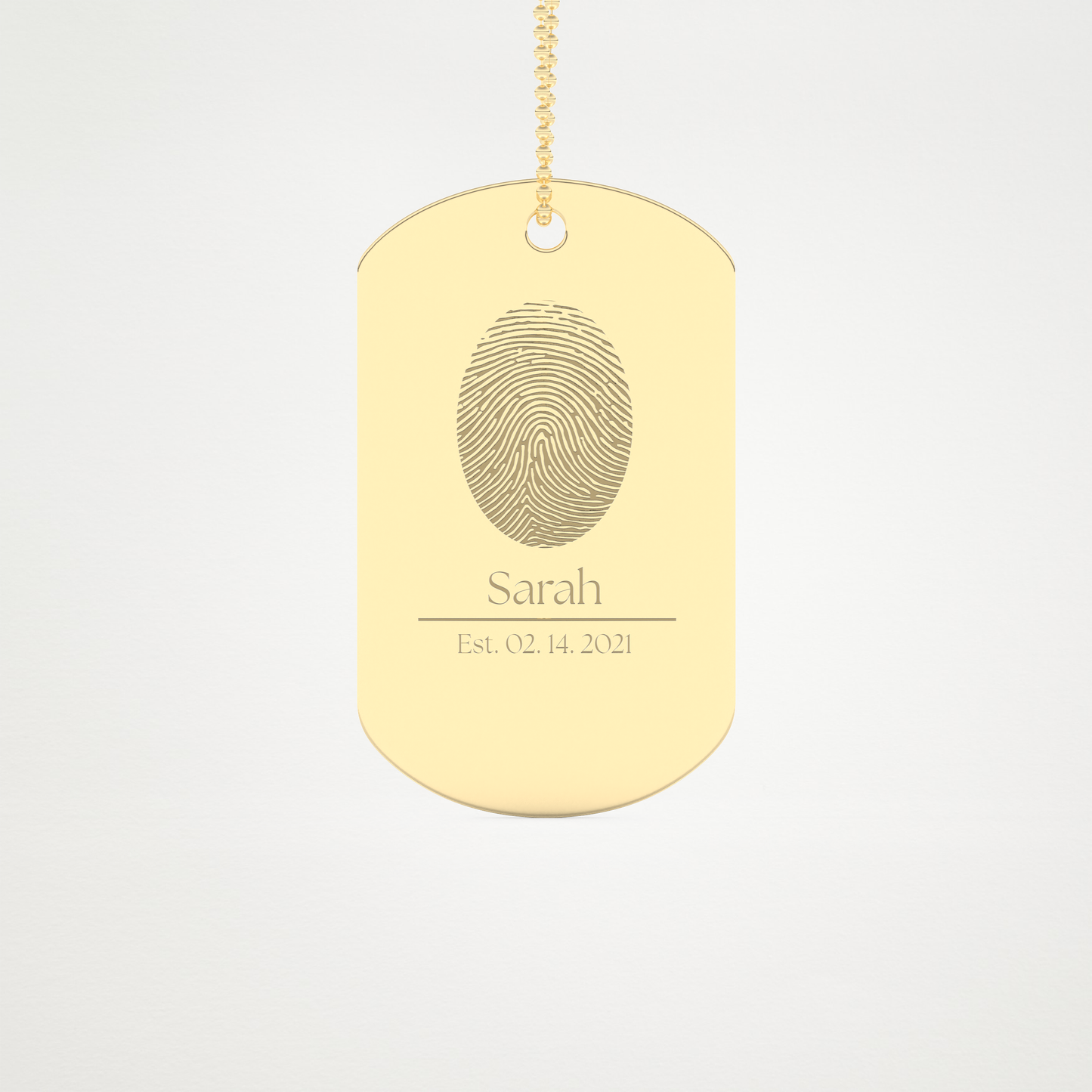Custom Personalized Fingerprint Pendant Necklace – 14K/18K Gold & 925 Silver 6