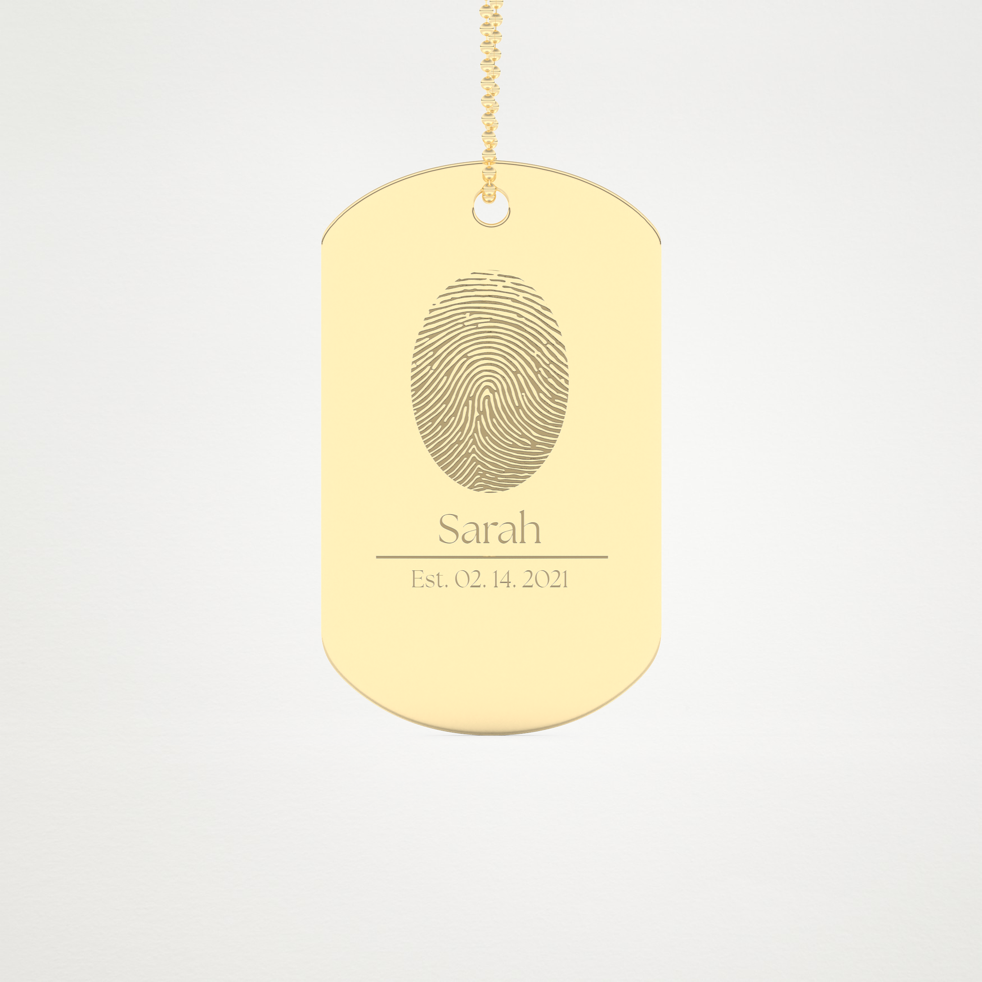 Custom Personalized Fingerprint Pendant Necklace – 14K/18K Gold & 925 Silver 6