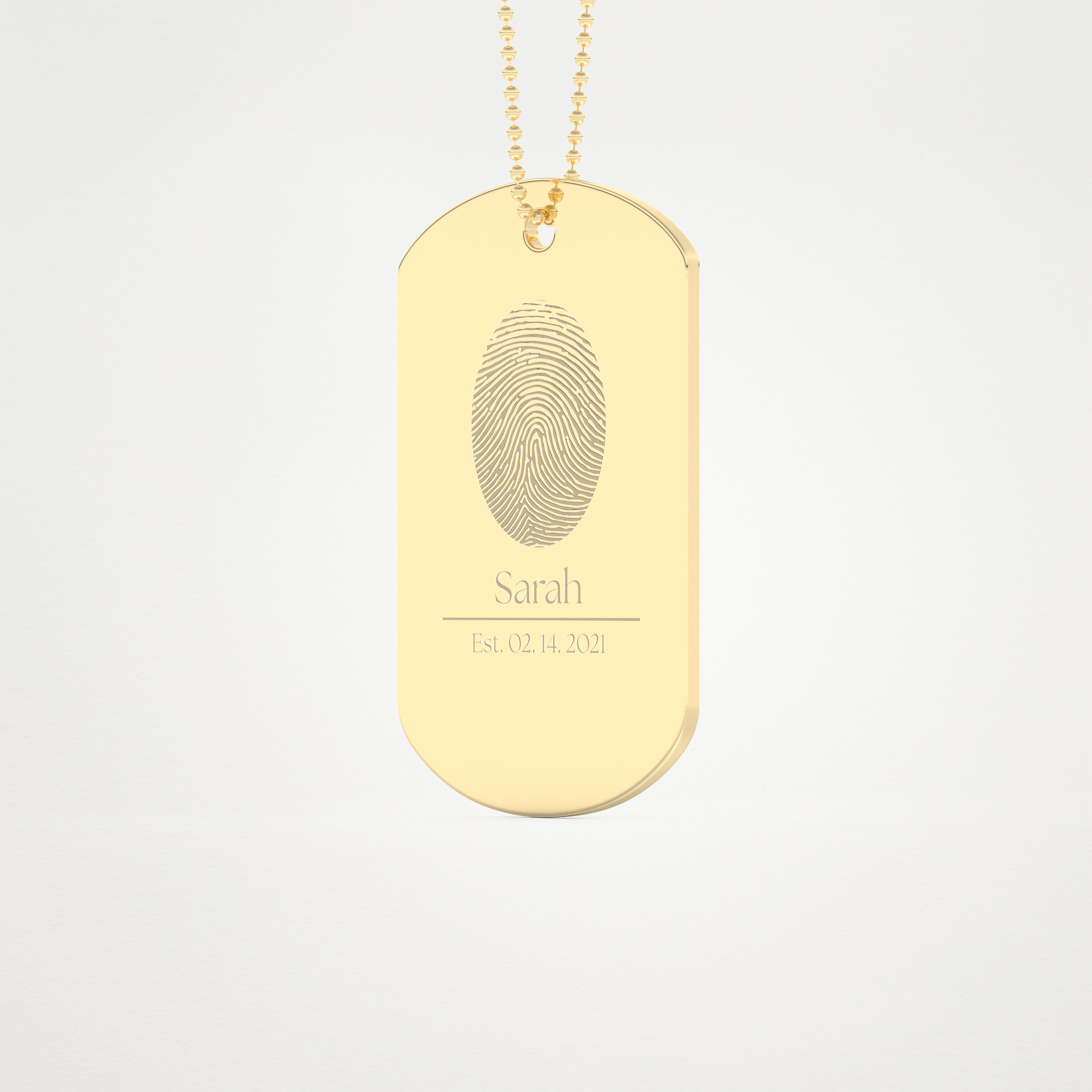 Custom Personalized Fingerprint Pendant Necklace – 14K/18K Gold & 925 Silver 10