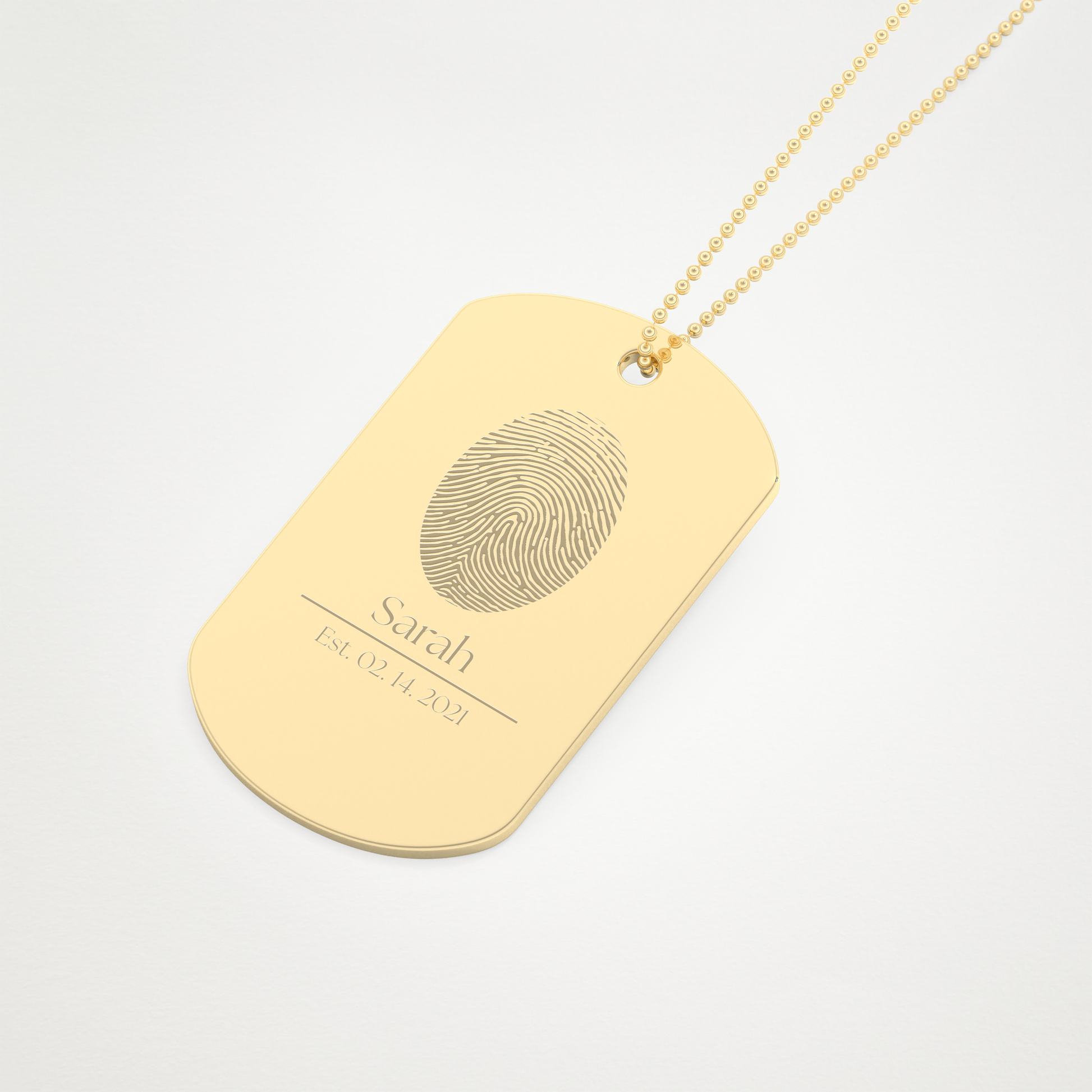 Custom Personalized Fingerprint Pendant Necklace – 14K/18K Gold & 925 Silver 9