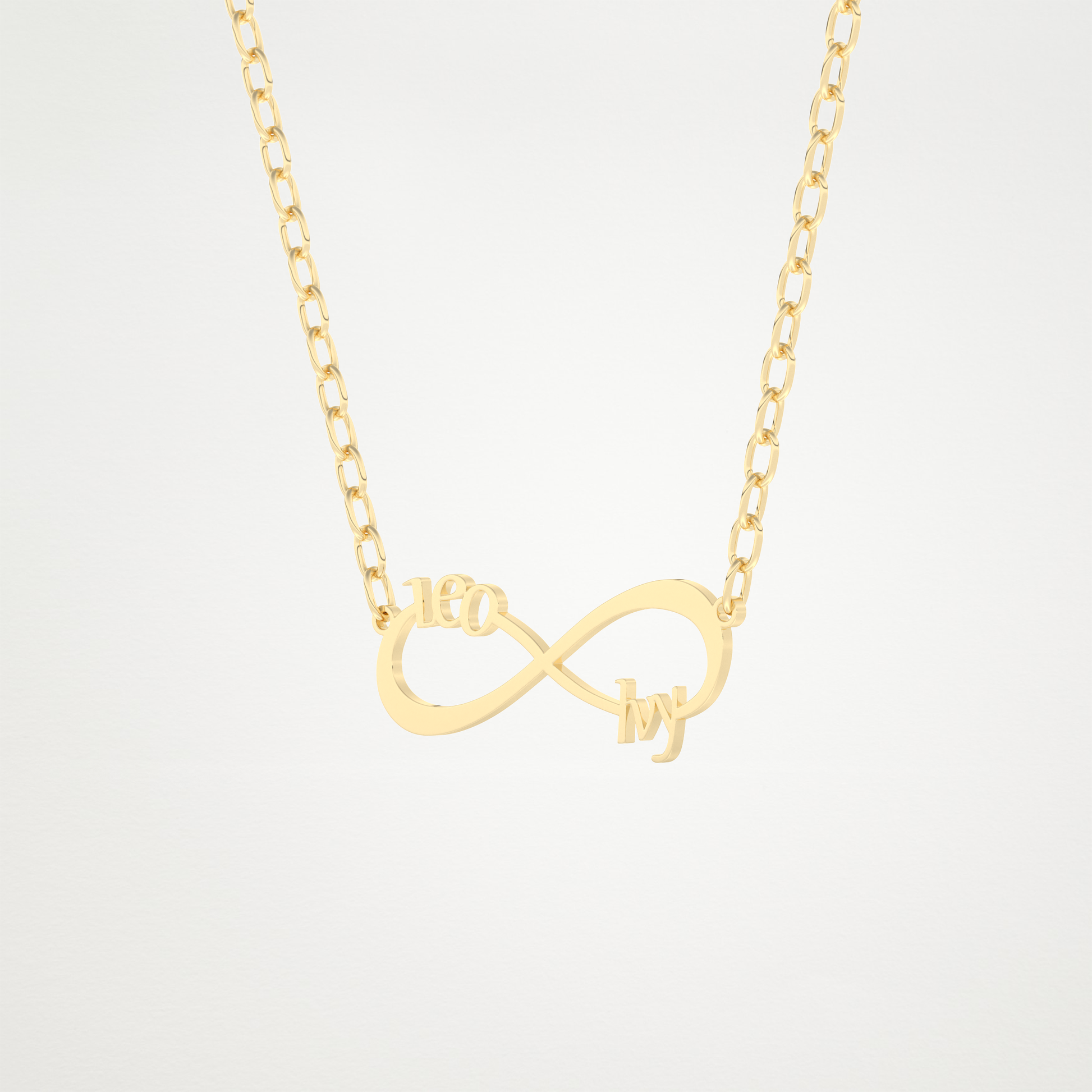 Custom Personalized Infinity Pendant Necklace – 14K/18K Gold & 925 Silver 7