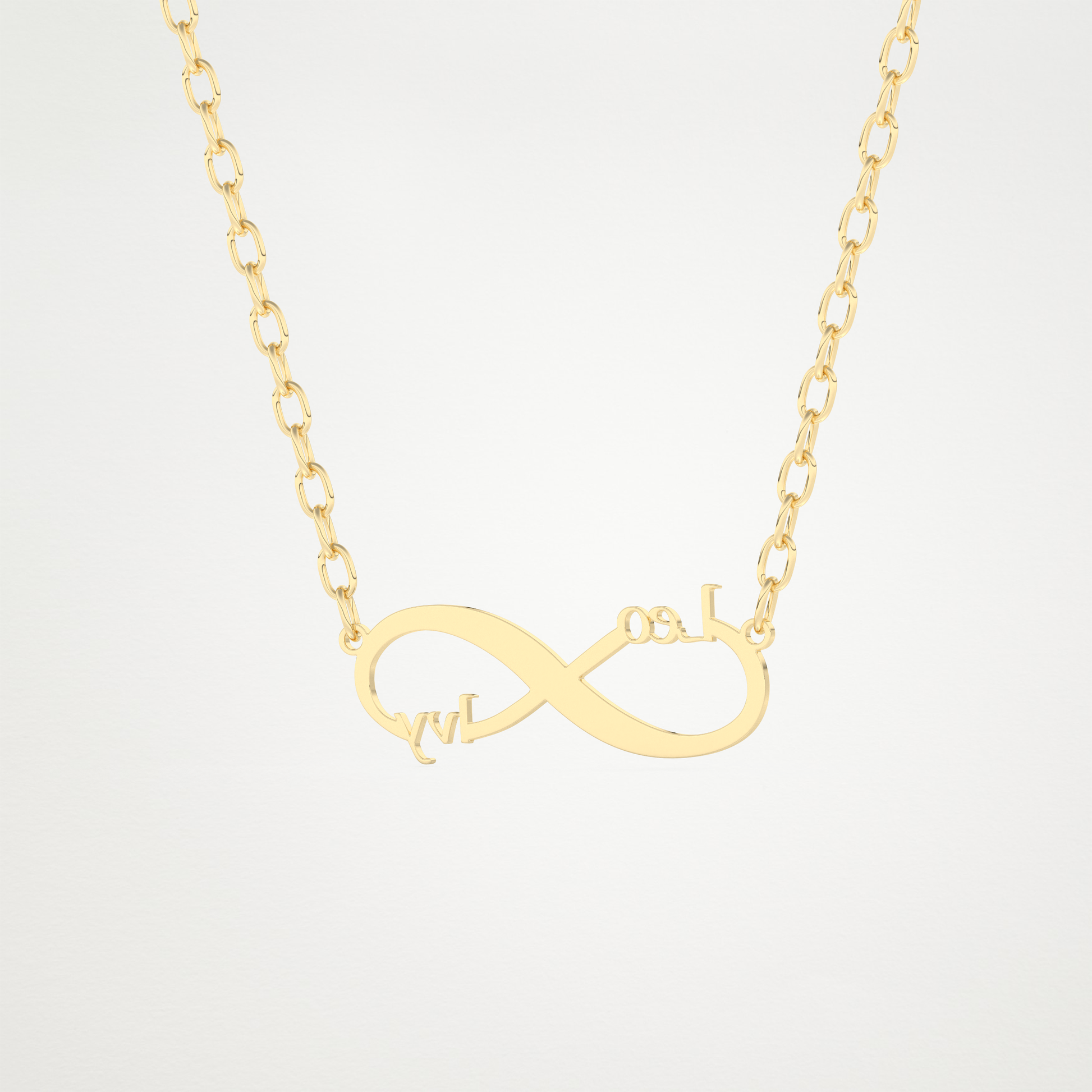 Custom Engraved Infinity Pendant Necklace – 14K/18K Gold & 925 Silver 9