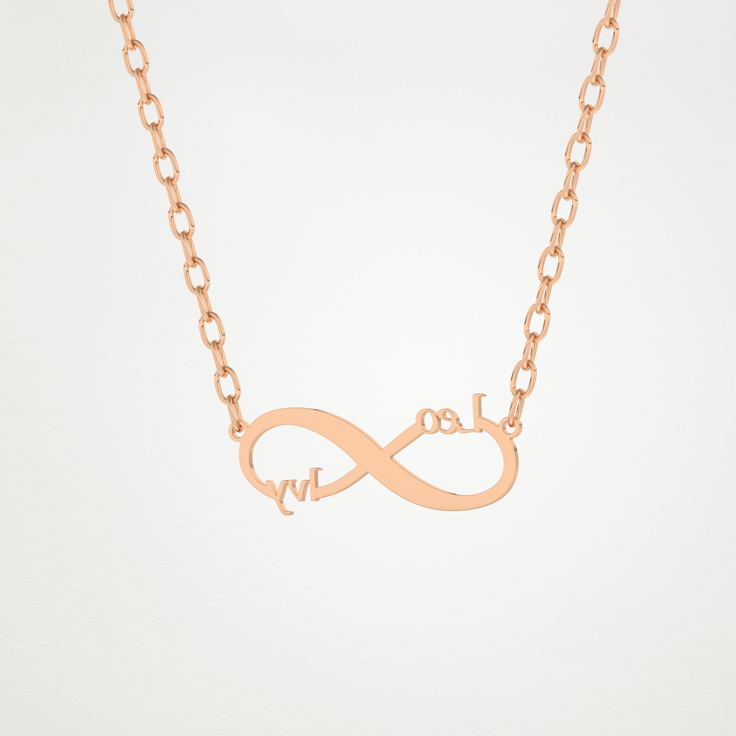 Custom Engraved Infinity Pendant Necklace – 14K/18K Gold & 925 Silver 14