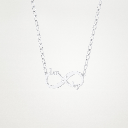 Custom Engraved Infinity Pendant Necklace – 14K/18K Gold & 925 Silver 2