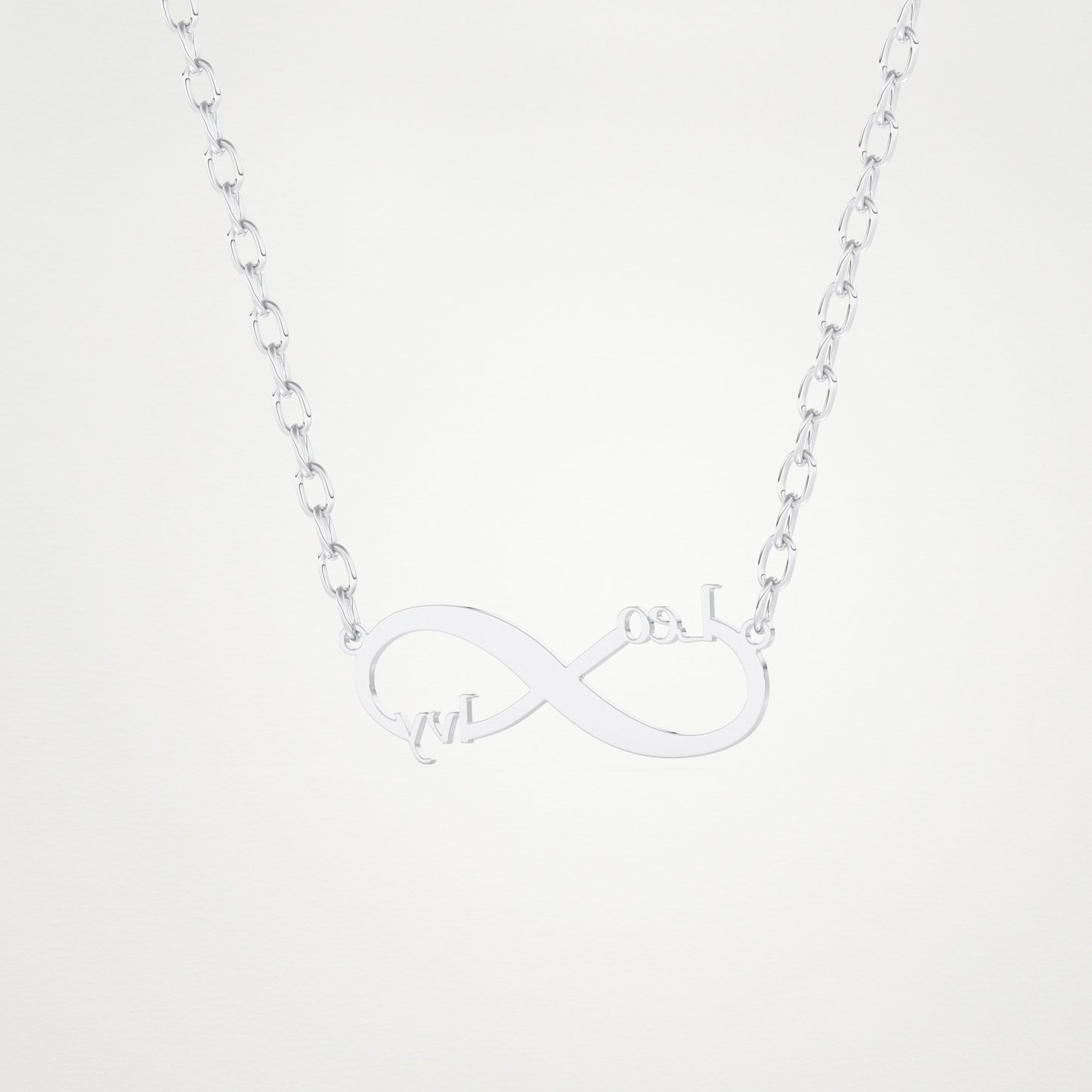 Custom Engraved Infinity Pendant Necklace – 14K/18K Gold & 925 Silver 4