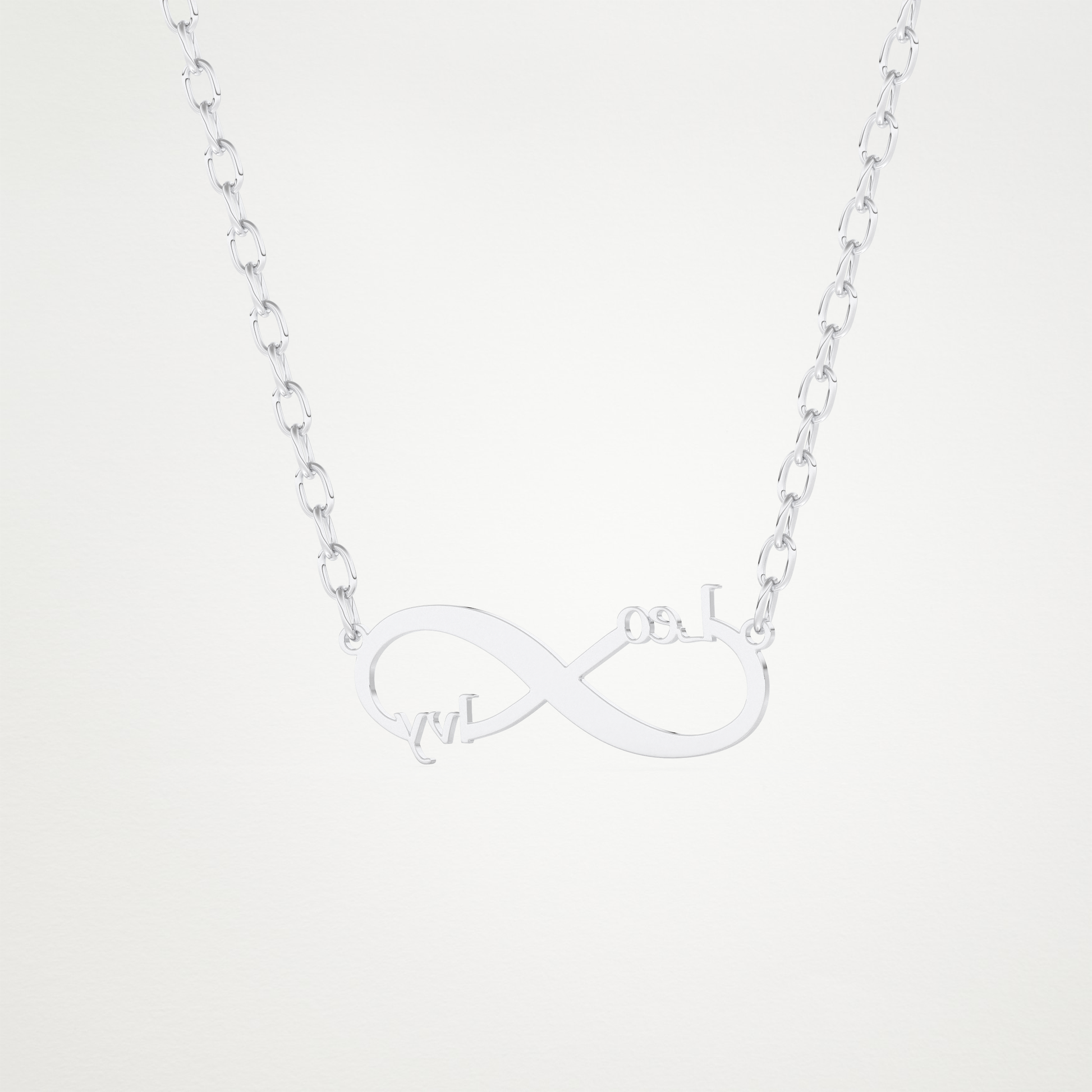 Custom Engraved Infinity Pendant Necklace – 14K/18K Gold & 925 Silver 4