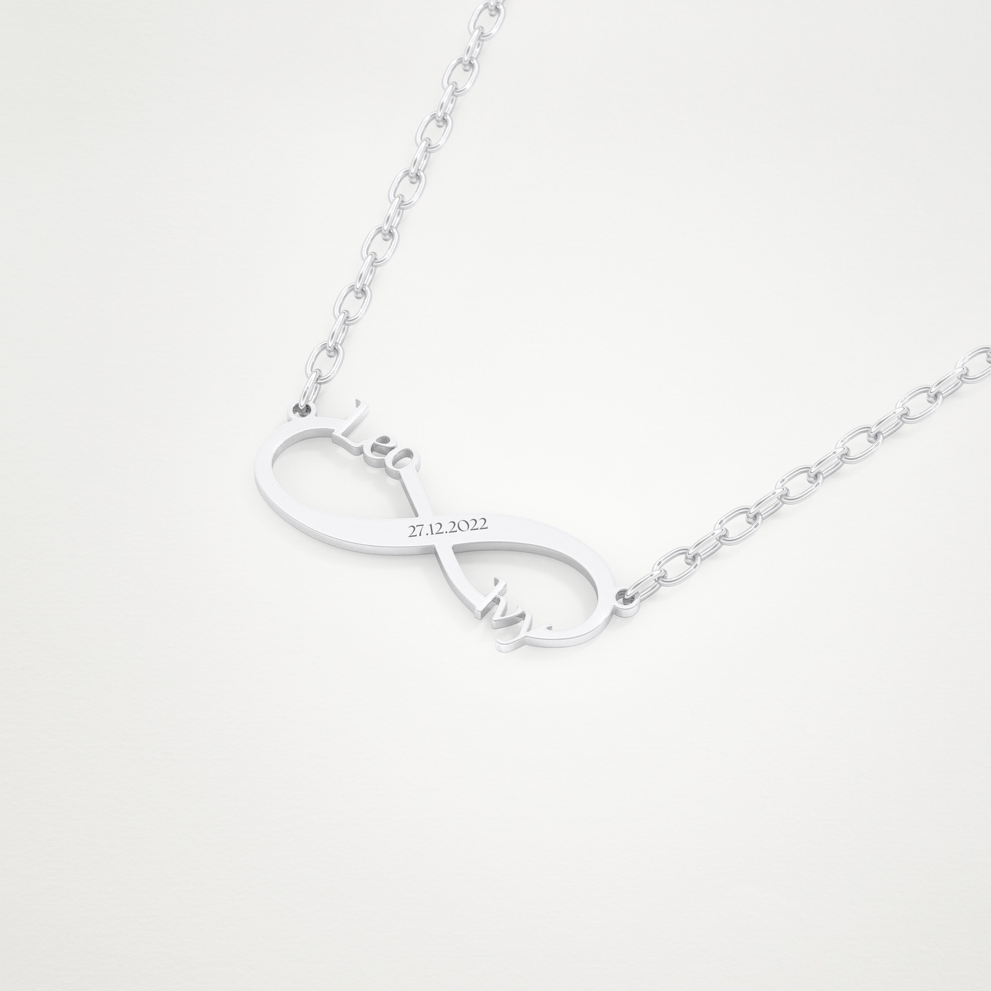 Custom Engraved Infinity Pendant Necklace – 14K/18K Gold & 925 Silver 5