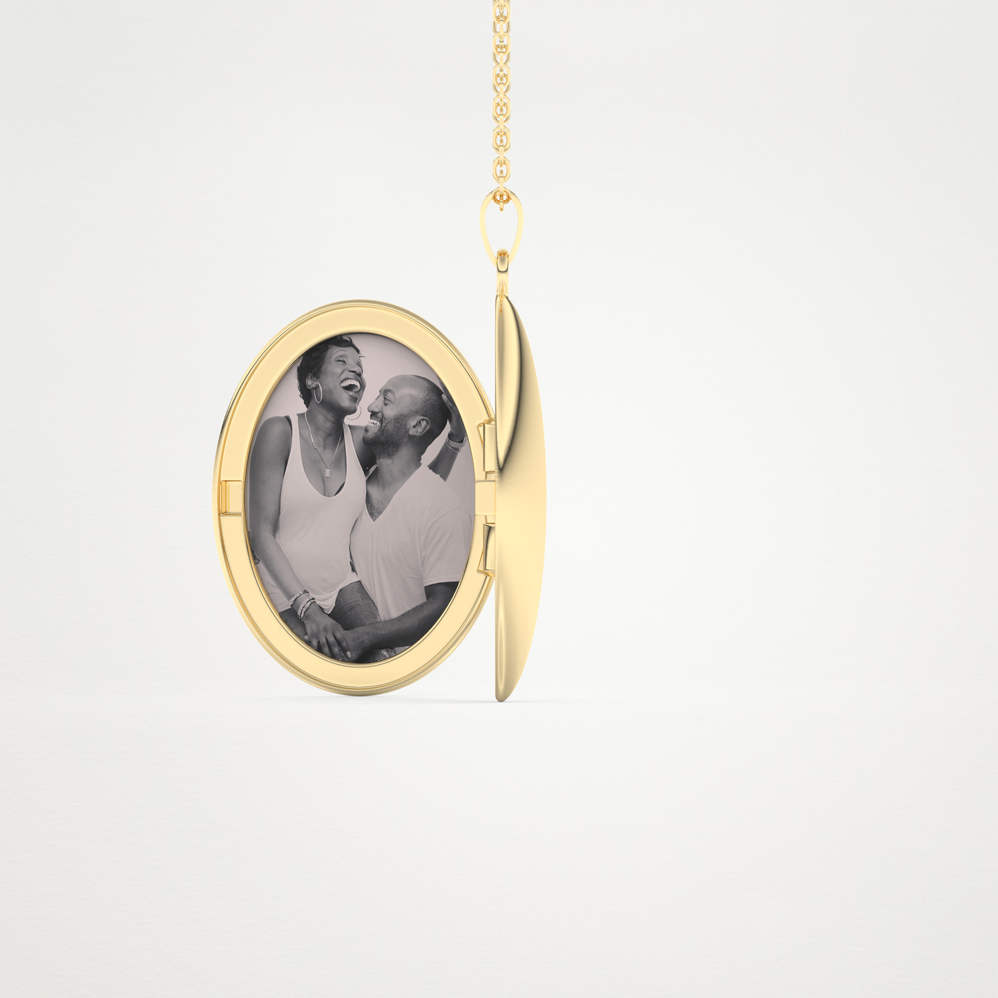 Custom Photo Mini Locket Necklace – 14K/18K Gold & 925 Silver 8