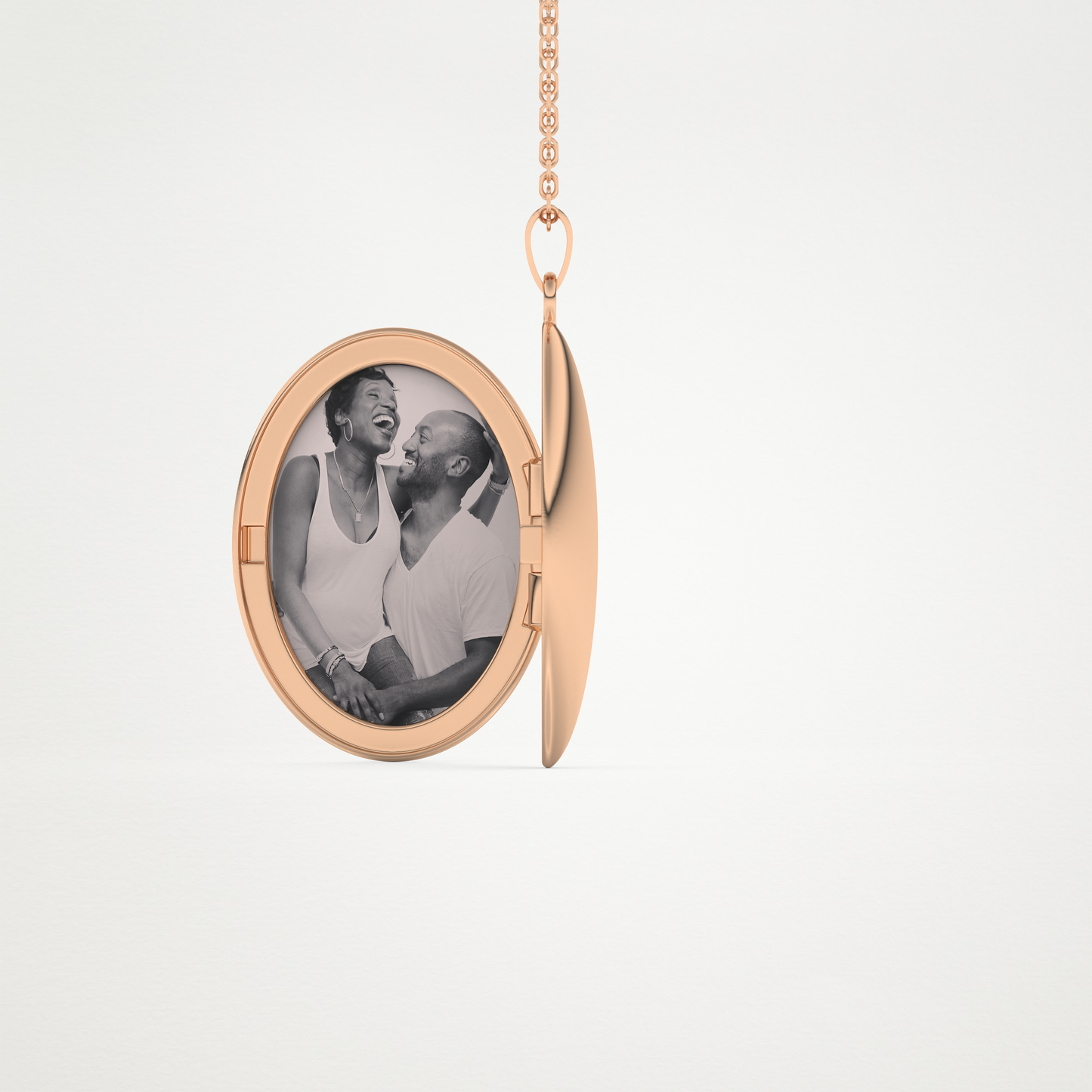 Custom Photo Mini Locket Necklace – 14K/18K Gold & 925 Silver 13