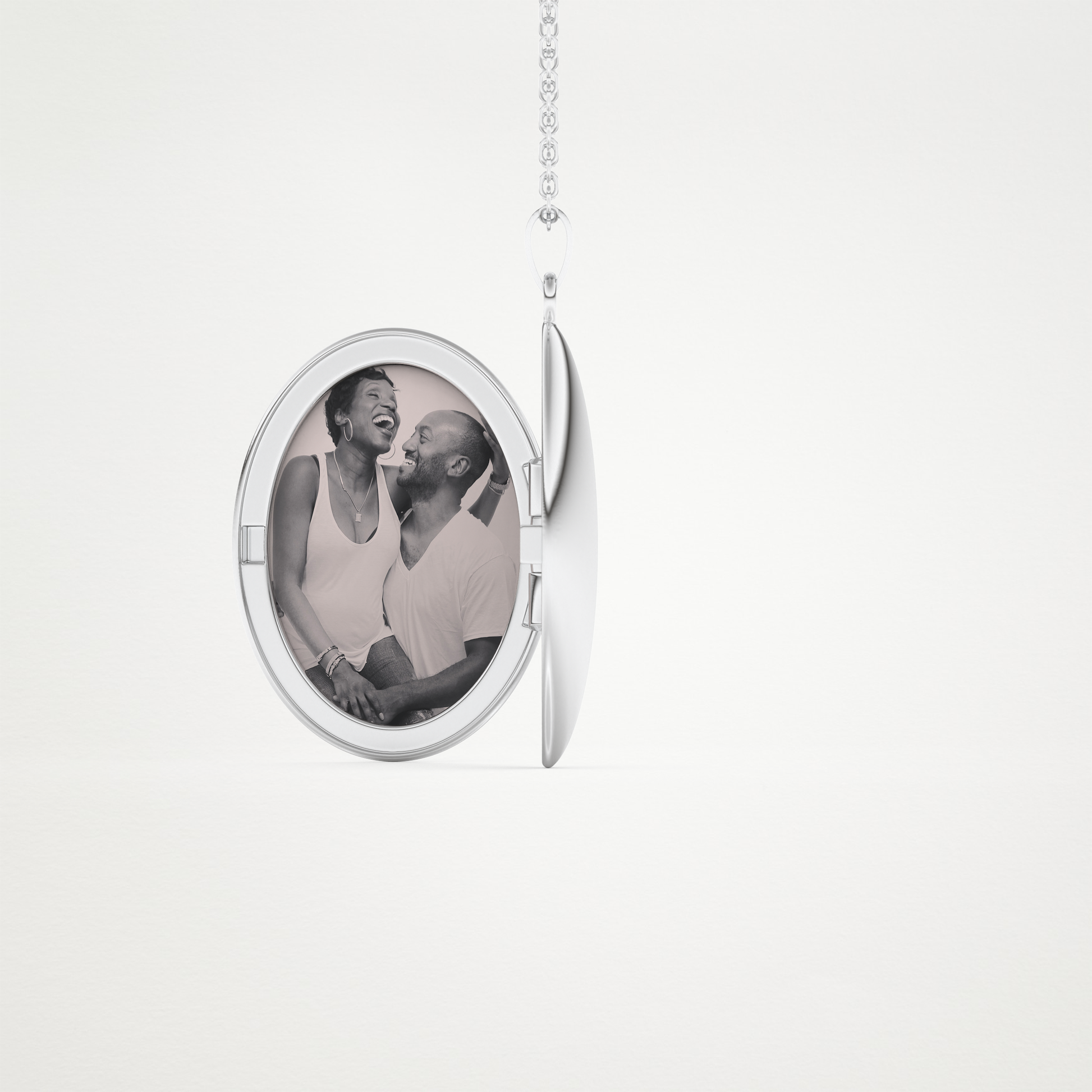 Custom Photo Mini Locket Necklace – 14K/18K Gold & 925 Silver 3