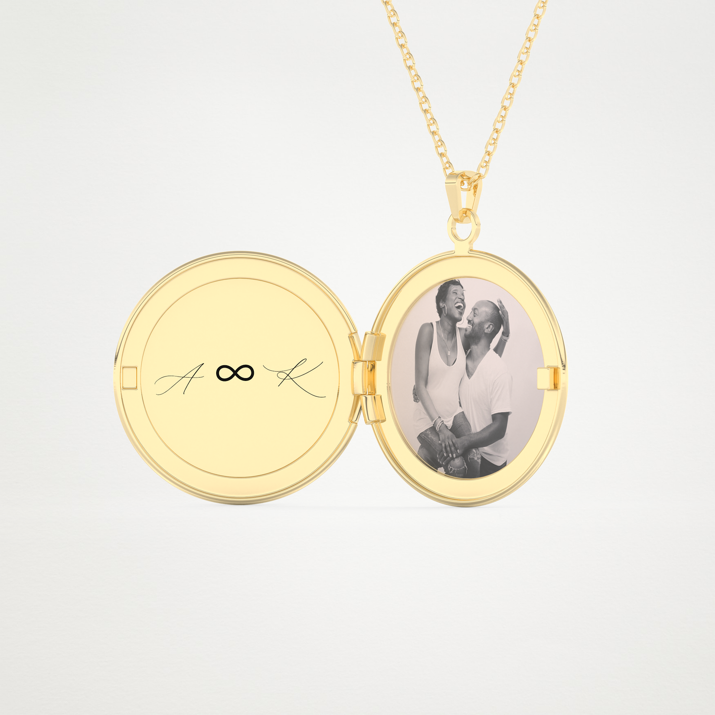Custom Photo & Customized Engraving Locket Necklace – 14K/18K Gold & 925 Silver 7