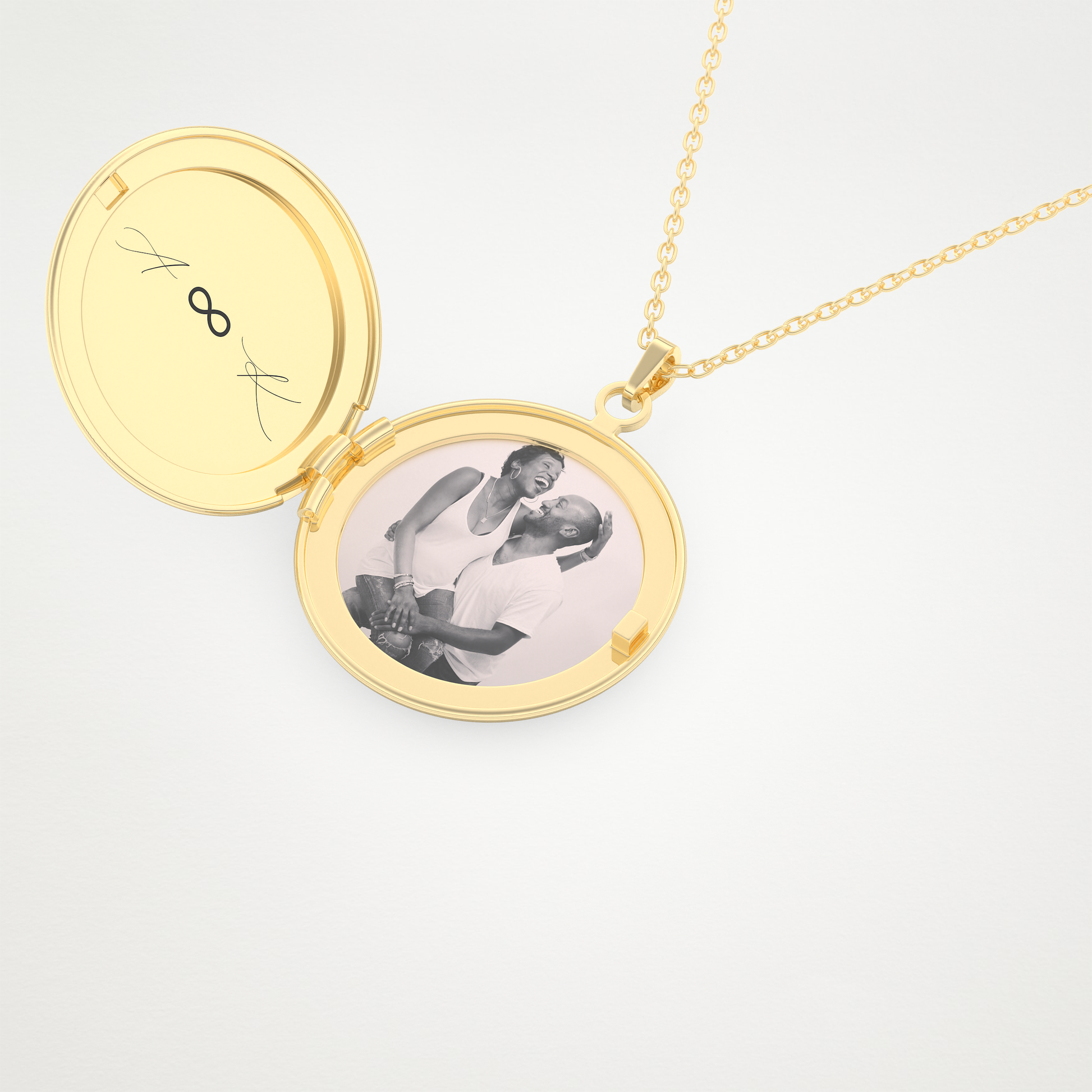 Custom Photo & Customized Engraving Locket Necklace – 14K/18K Gold & 925 Silver 10