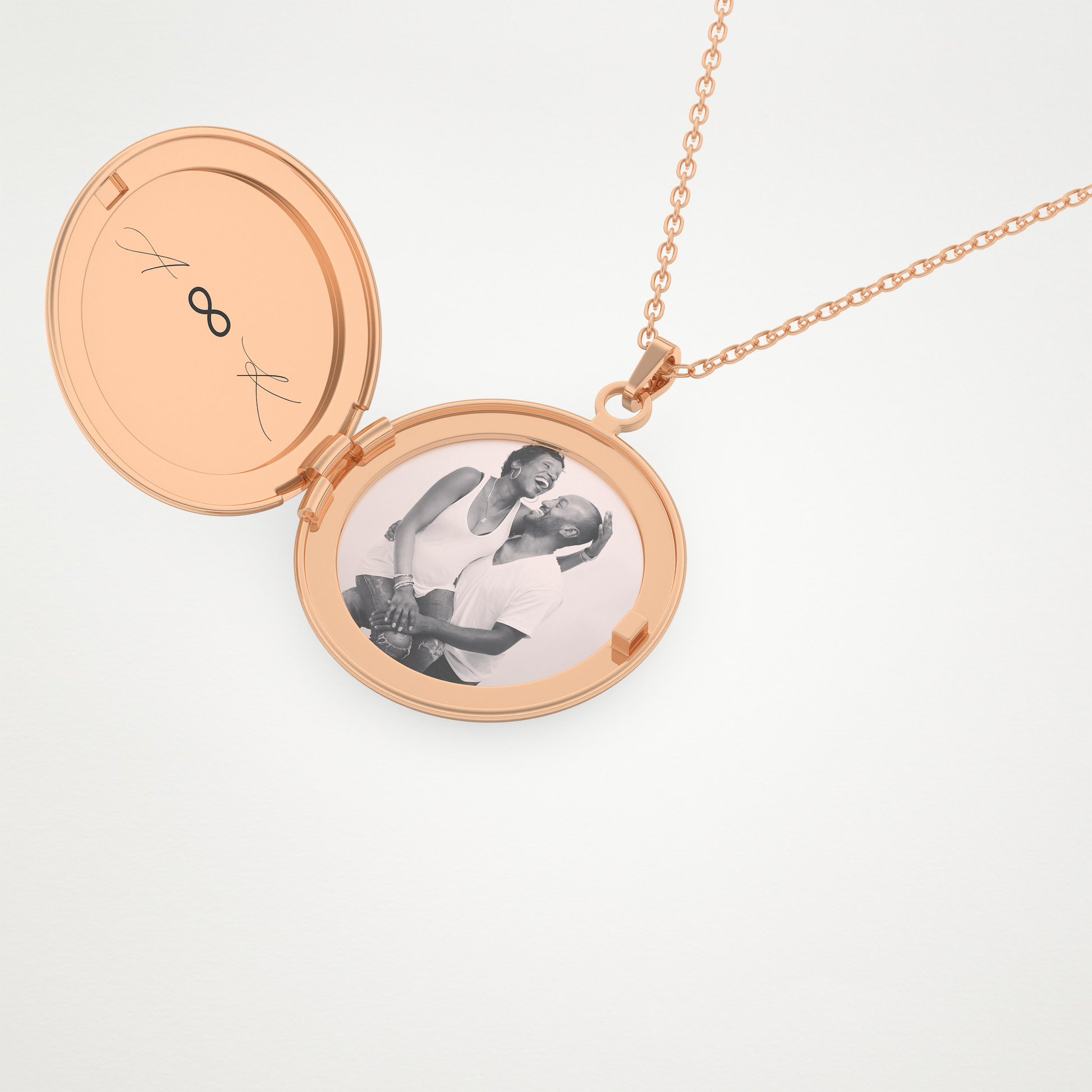 Custom Photo & Customized Engraving Locket Necklace – 14K/18K Gold & 925 Silver 15