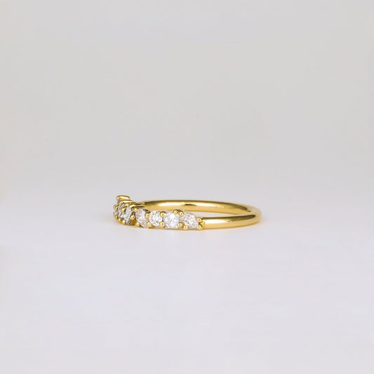 0.38 TCW Baguette, Pear, Oval & Round Shaped Half Eternity Moissanite Wedding Band