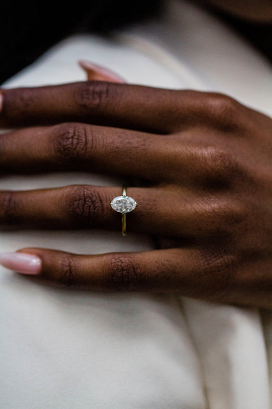 2.9 Carats Emerald Pave Styled Moissanite Engagement Ring