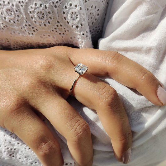 Asscher Cut Engagement Ring Basket Setting