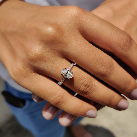 Hidden Halo Oval Cut Engagement Ring