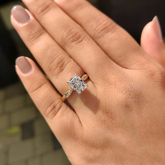 Radiant Cut Engagement Ring In Twisted Shank Set