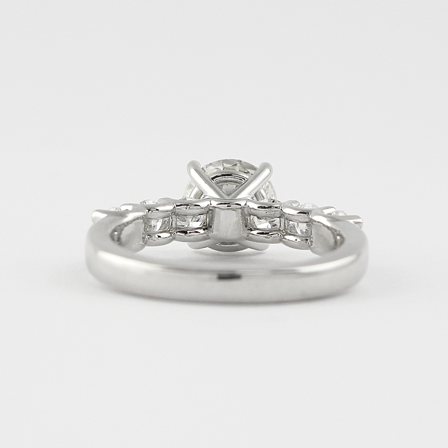 1.0 CT Round Cut Pave Setting Moissanite Engagement Ring 3