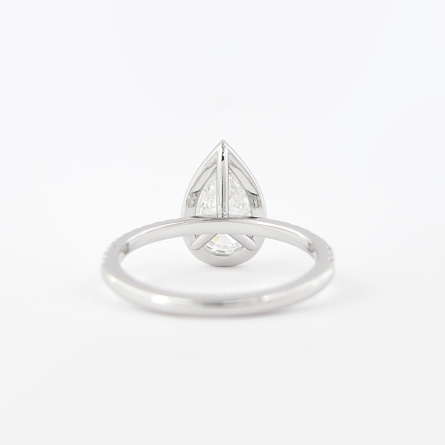 1.5 CT Pear Cut Halo Style Moissanite Engagement Ring 2