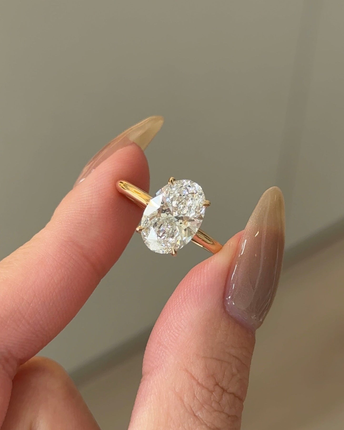 Marquise Shaped Three Stone Lab Grown Diamond Engagement Ring