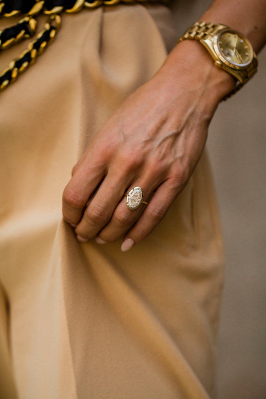 2.9 Carats Emerald Pave Styled Moissanite Engagement Ring