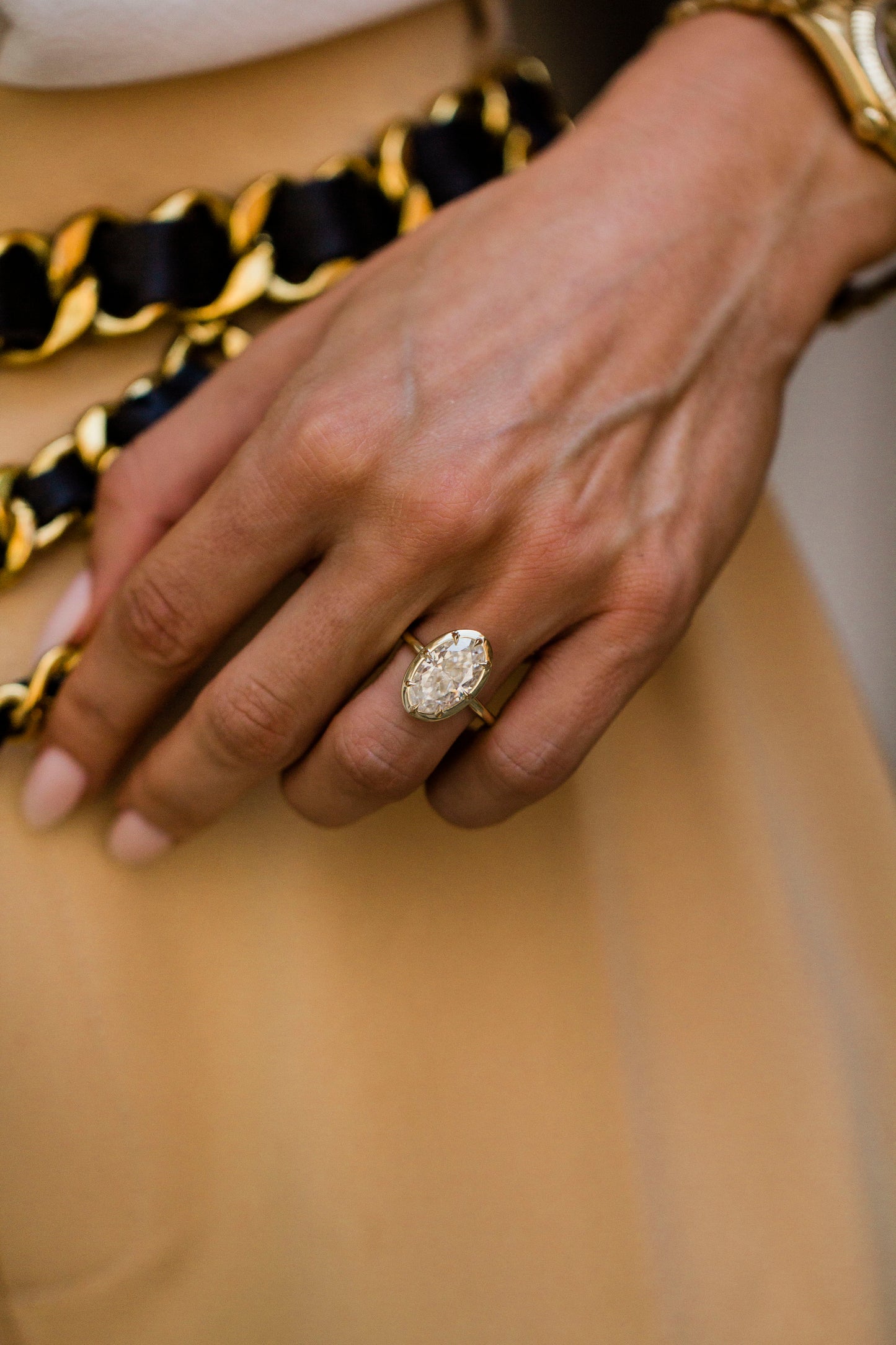 2.9 Carats Emerald Pave Styled Moissanite Engagement Ring