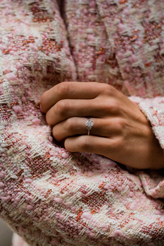 2.9 Carats Emerald Pave Styled Moissanite Engagement Ring