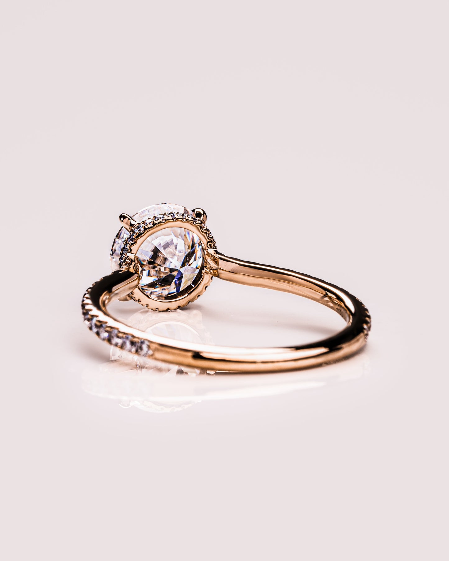 2.26 CT Round Cut Moissanite Engagement Ring With Hidden Halo Setting