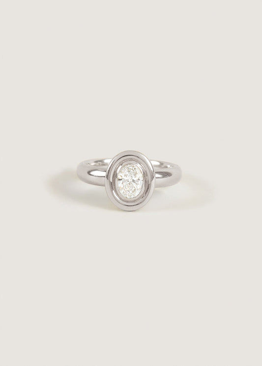 Marquise Shaped Three Stone Lab Grown Diamond Engagement Ring