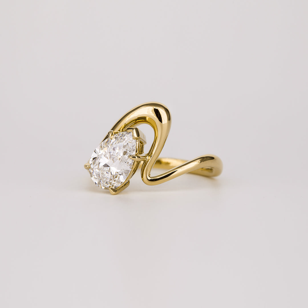 1.54 CT Pear Shaped Solitaire Moissanite Engagement Ring