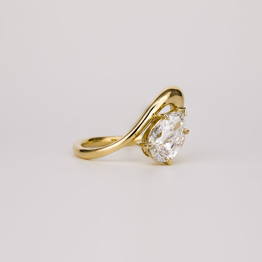 1.54 CT Pear Shaped Solitaire Moissanite Engagement Ring
