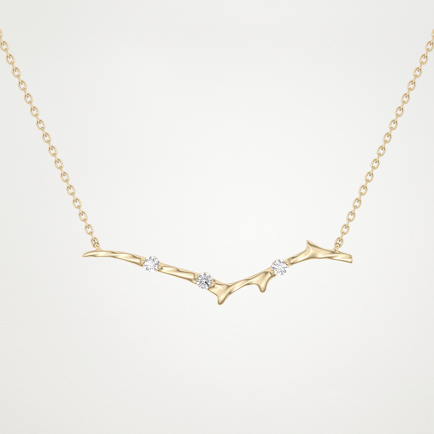 Beautiful 0.7 CT Moissanite Branch Style Necklace in 14K or 18K Solid Gold – DEF Color, VVS Clarity