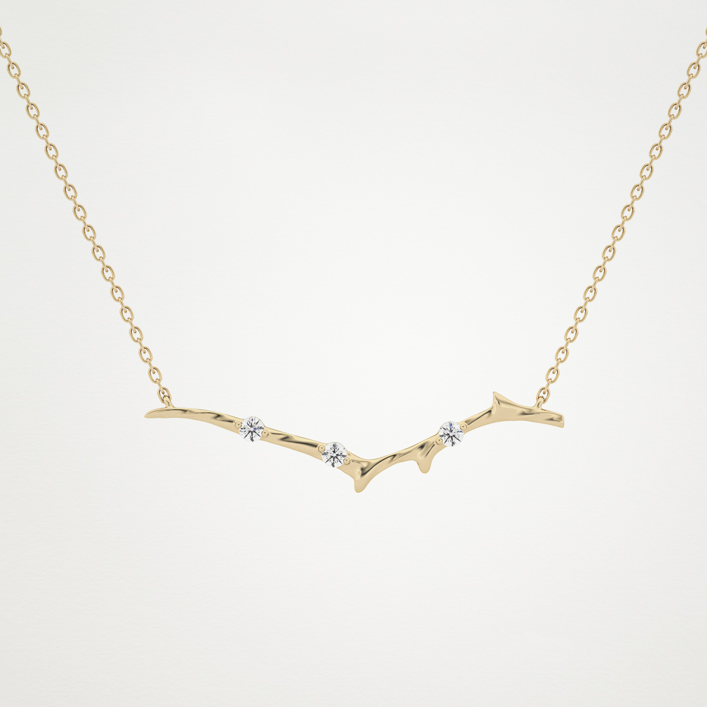 Beautiful 0.7 CT Moissanite Branch Style Necklace in 14K or 18K Solid Gold – DEF Color, VVS Clarity