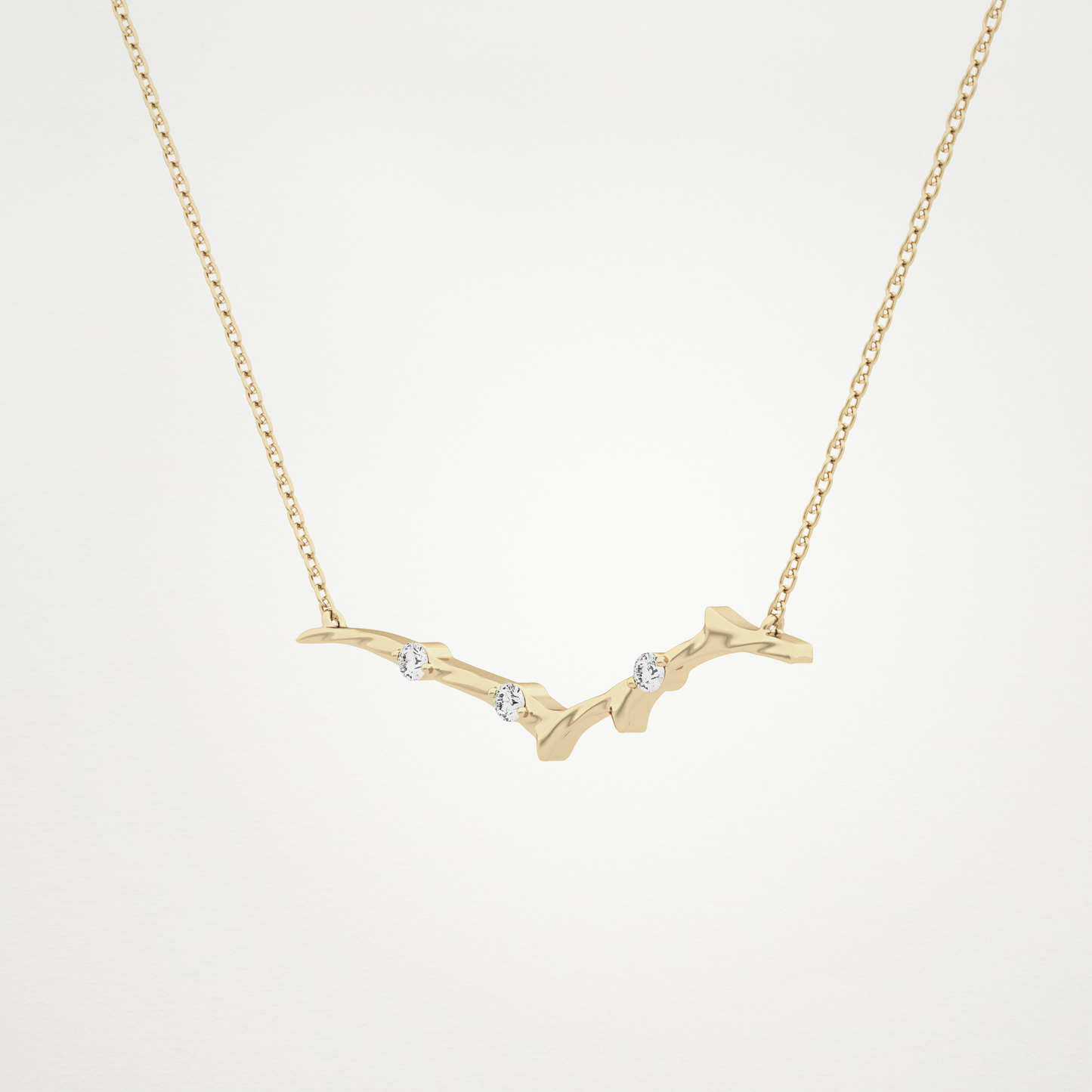Beautiful 0.7 CT Moissanite Branch Style Necklace in 14K or 18K Solid Gold – DEF Color, VVS Clarity