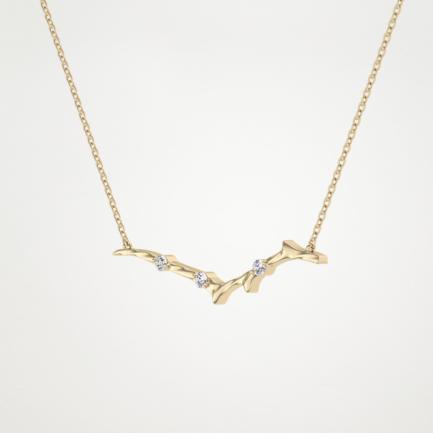 Beautiful 0.7 CT Moissanite Branch Style Necklace in 14K or 18K Solid Gold – DEF Color, VVS Clarity