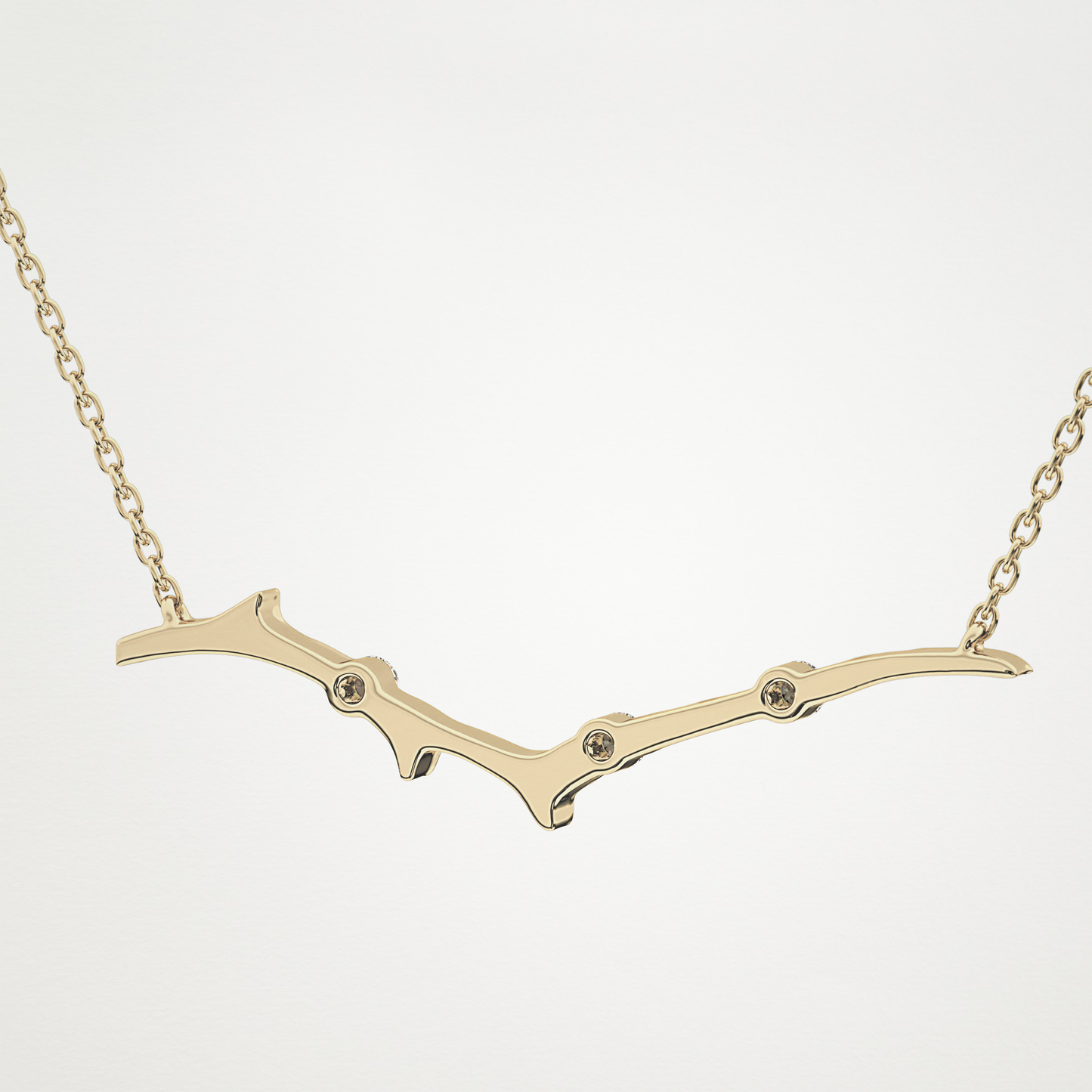 Beautiful 0.7 CT Moissanite Branch Style Necklace in 14K or 18K Solid Gold – DEF Color, VVS Clarity