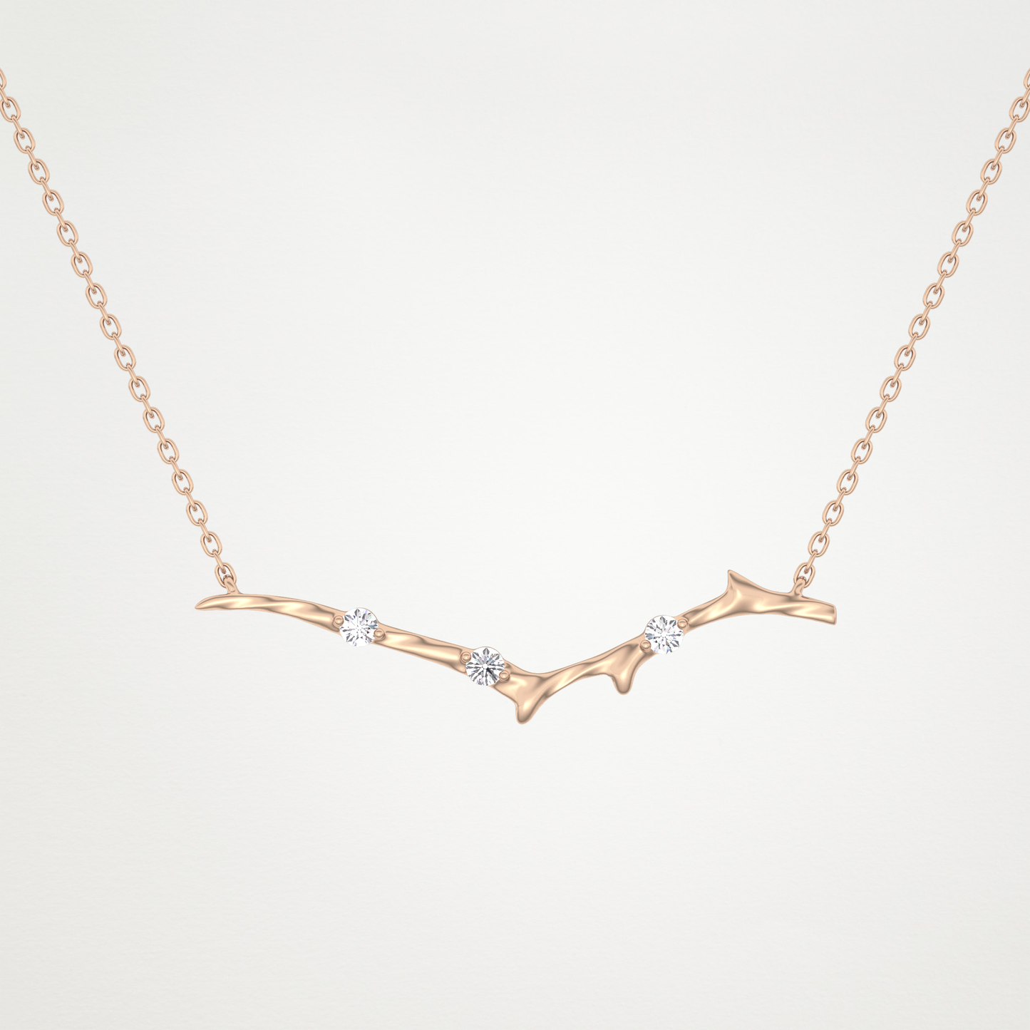 Beautiful 0.7 CT Moissanite Branch Style Necklace in 14K or 18K Solid Gold – DEF Color, VVS Clarity
