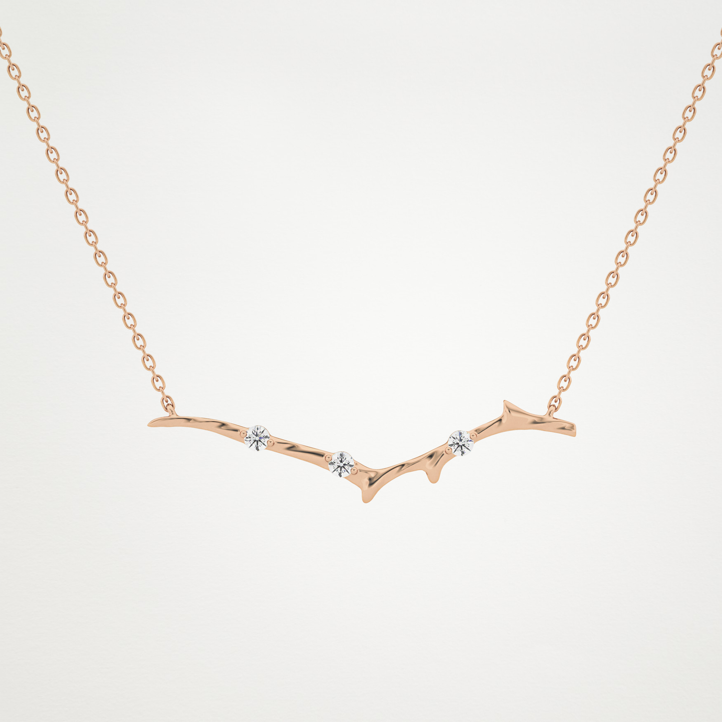 Beautiful 0.7 CT Moissanite Branch Style Necklace in 14K or 18K Solid Gold – DEF Color, VVS Clarity