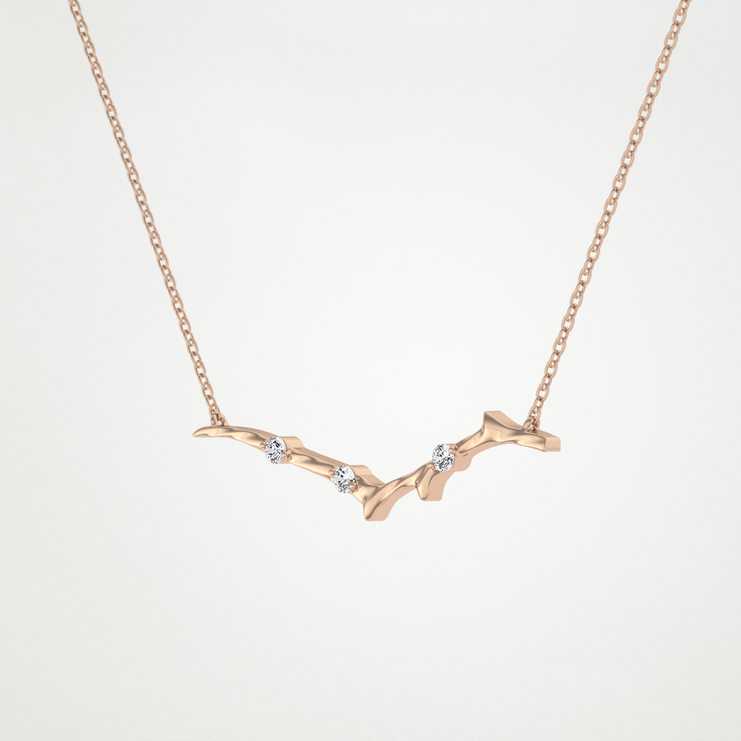 Beautiful 0.7 CT Moissanite Branch Style Necklace in 14K or 18K Solid Gold – DEF Color, VVS Clarity
