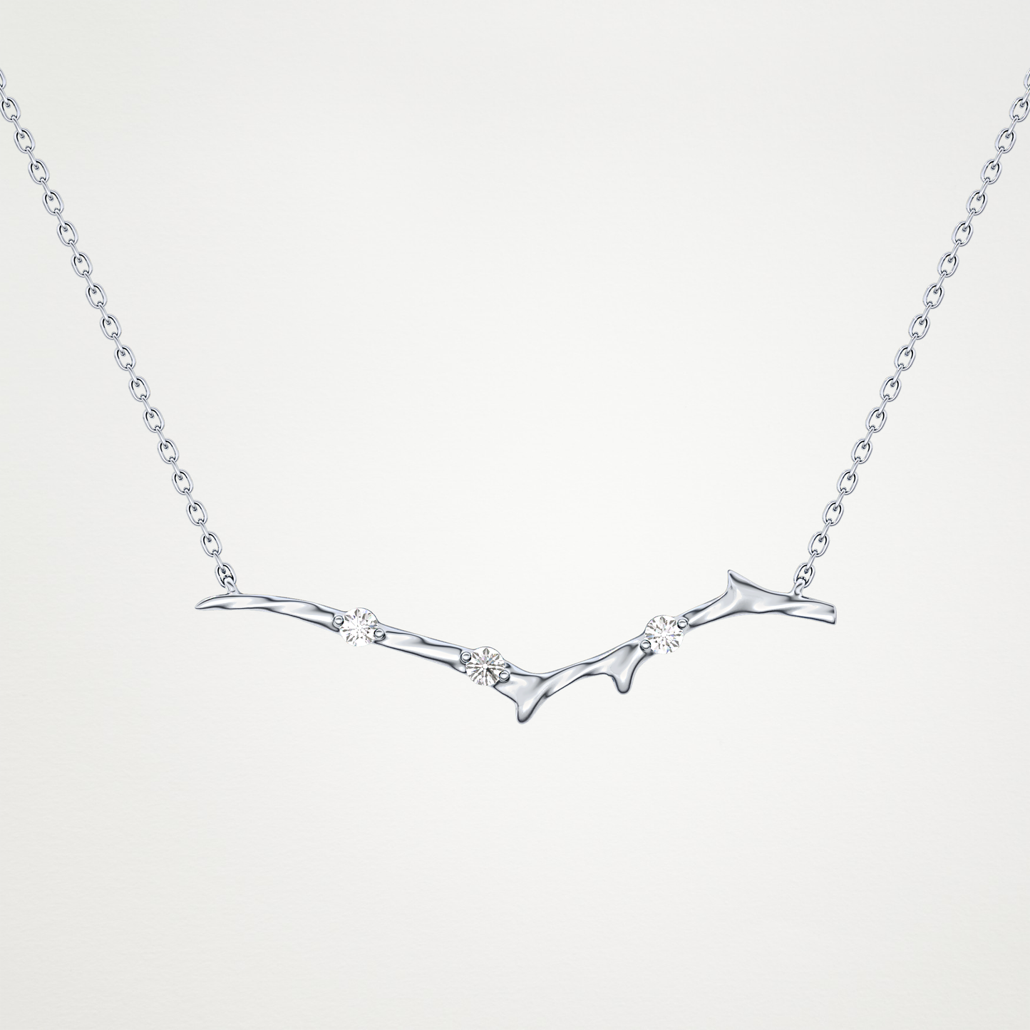 Beautiful 0.7 CT Moissanite Branch Style Necklace in 14K or 18K Solid Gold – DEF Color, VVS Clarity