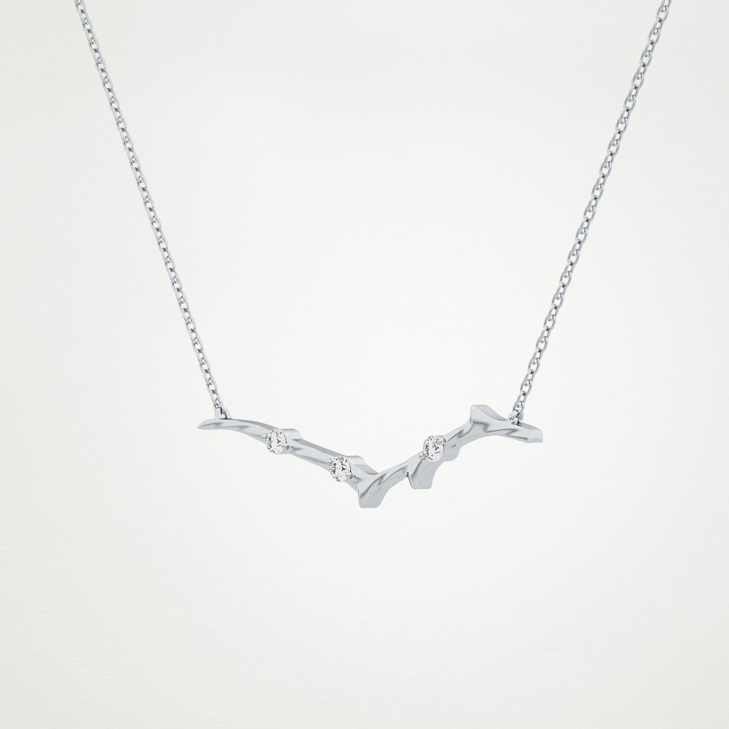 Beautiful 0.7 CT Moissanite Branch Style Necklace in 14K or 18K Solid Gold – DEF Color, VVS Clarity