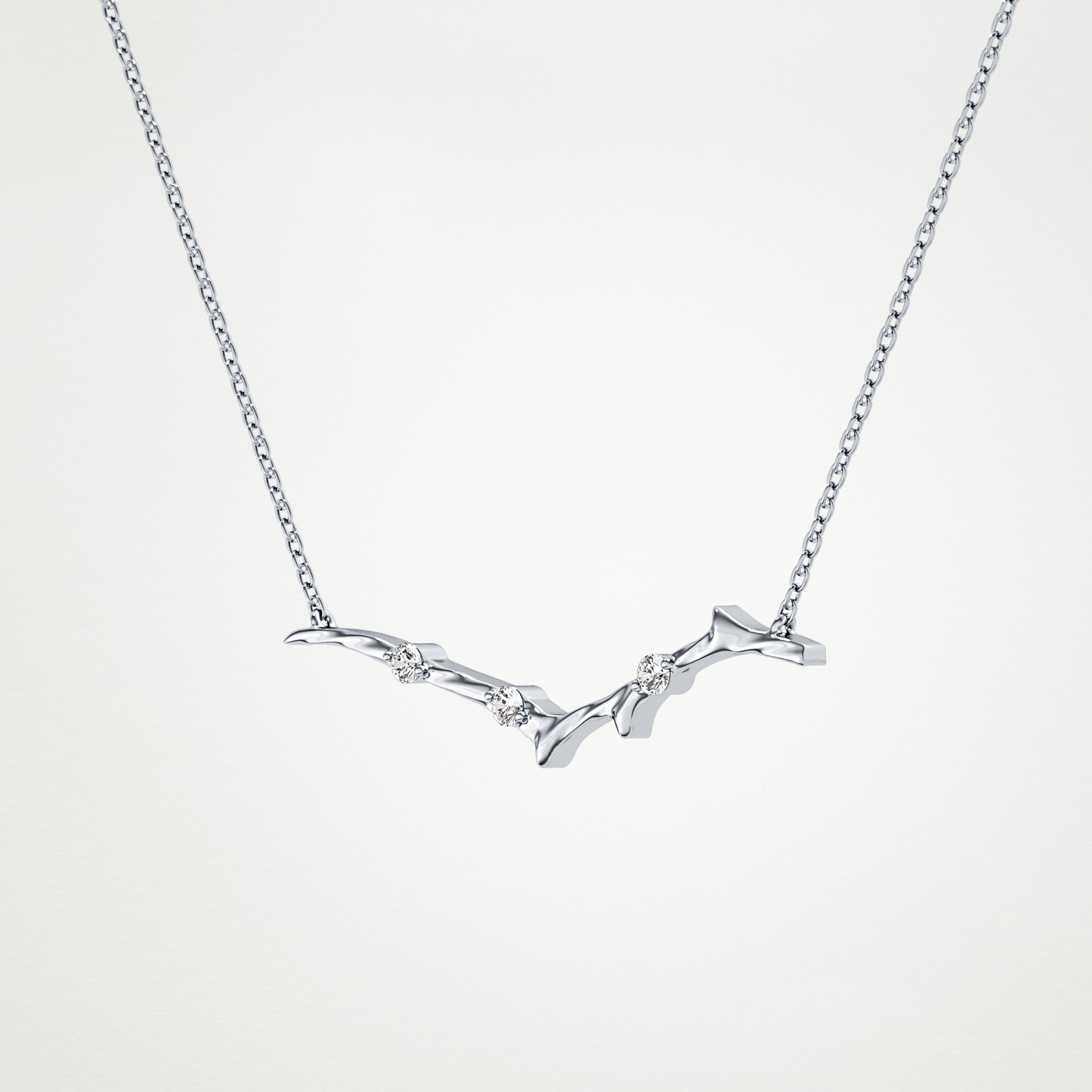 Beautiful 0.7 CT Moissanite Branch Style Necklace in 14K or 18K Solid Gold – DEF Color, VVS Clarity