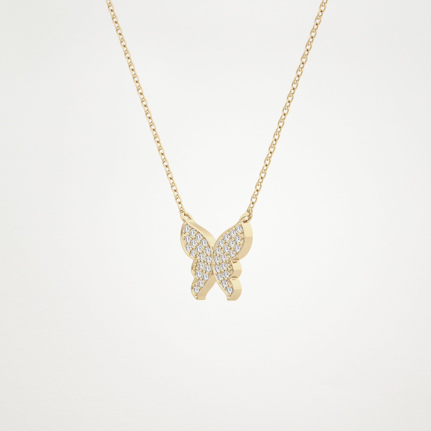 Beautiful 0.94 CT Moissanite Butterfly Necklace in 14K or 18K Solid Gold – DEF Color, VVS Clarity