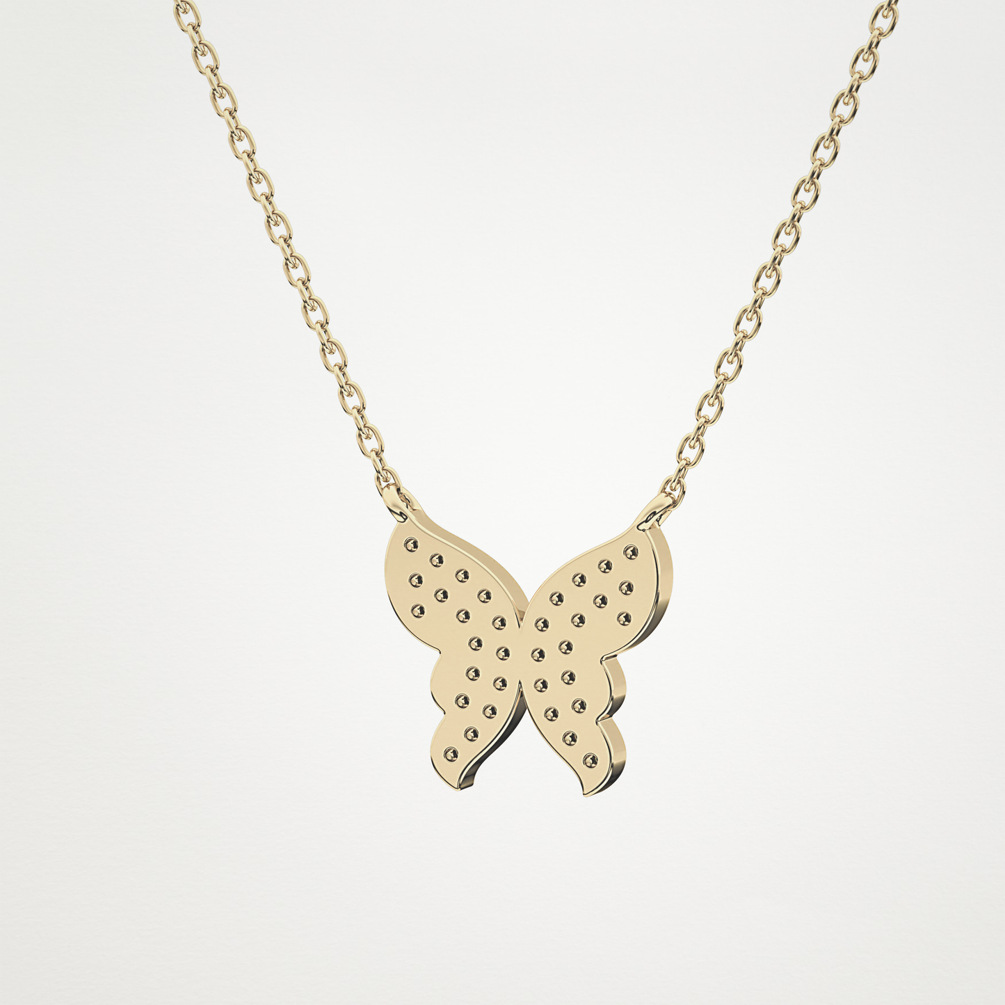 Beautiful 0.94 CT Moissanite Butterfly Necklace in 14K or 18K Solid Gold – DEF Color, VVS Clarity