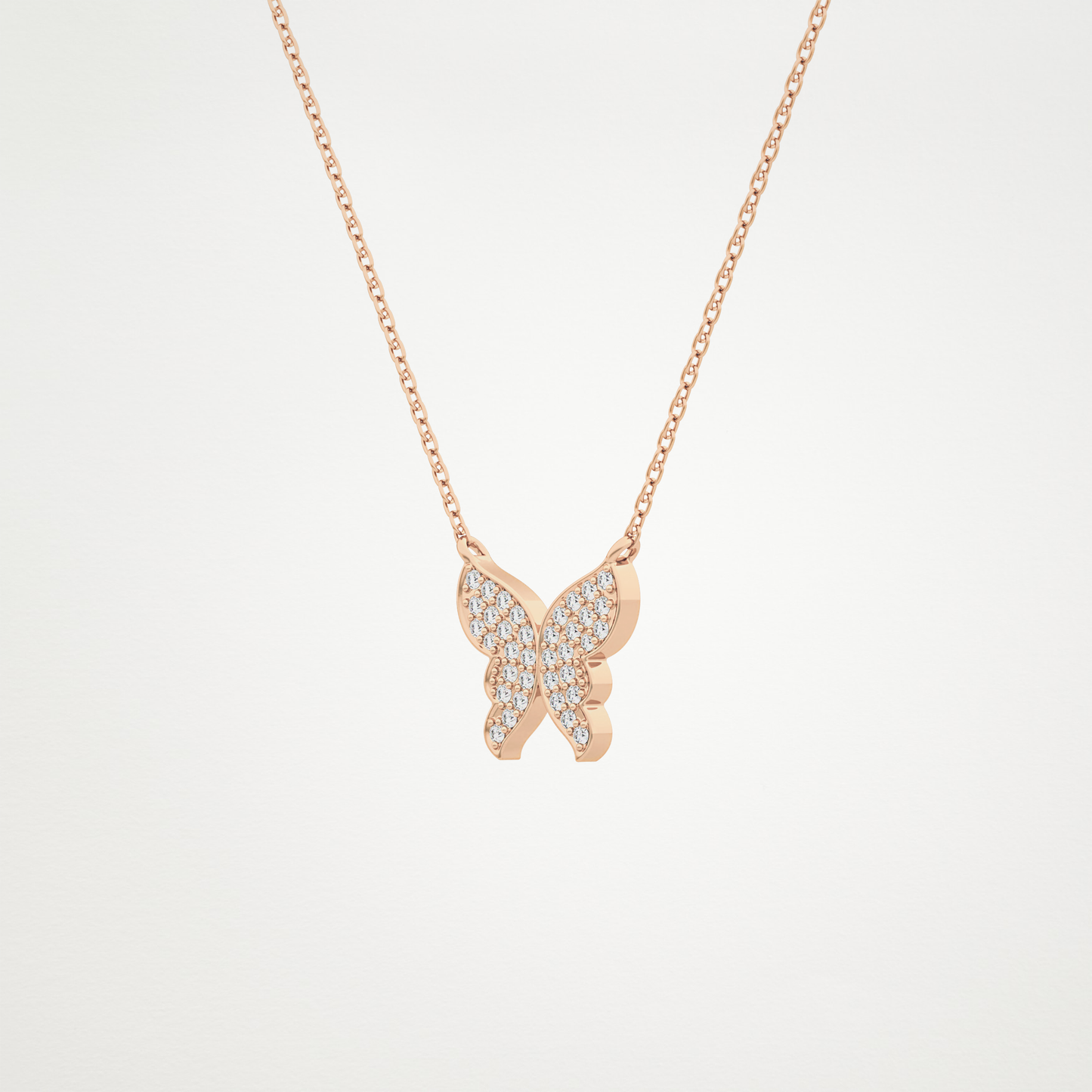 Beautiful 0.94 CT Moissanite Butterfly Necklace in 14K or 18K Solid Gold – DEF Color, VVS Clarity