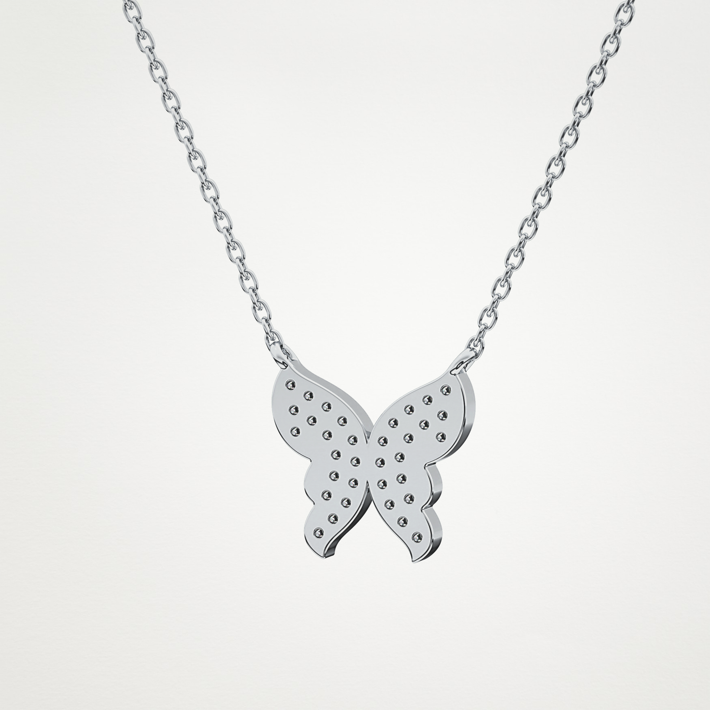 Beautiful 0.94 CT Moissanite Butterfly Necklace in 14K or 18K Solid Gold – DEF Color, VVS Clarity