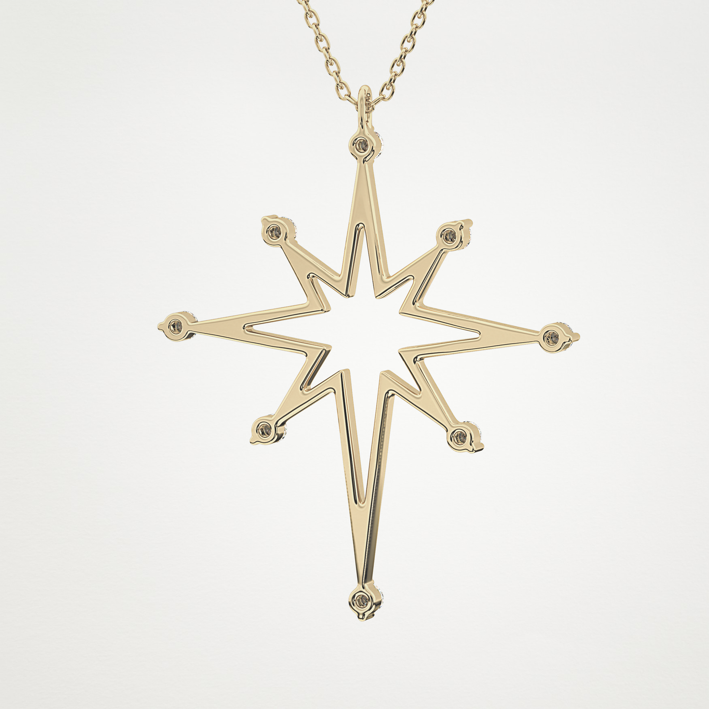 0.17 CT Moissanite Star Shaped Necklace in 14K or 18K Solid Gold – DEF Color, VVS Clarity